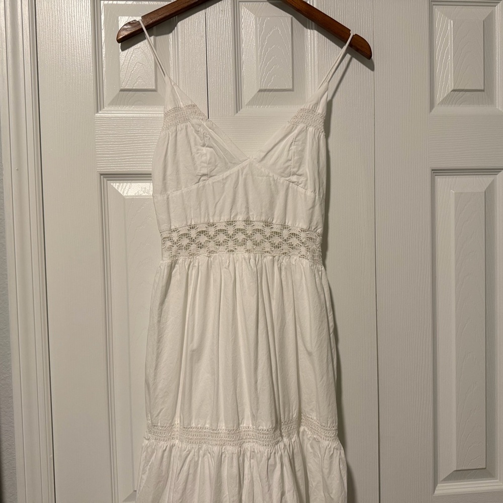 Zara Cream V-Neck Maxi Dress